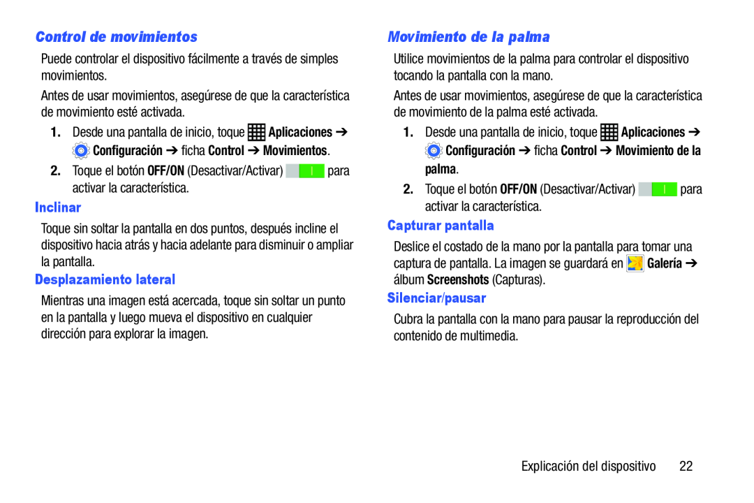 Control de movimientos Galaxy Note Pro 12.2 Wi-Fi