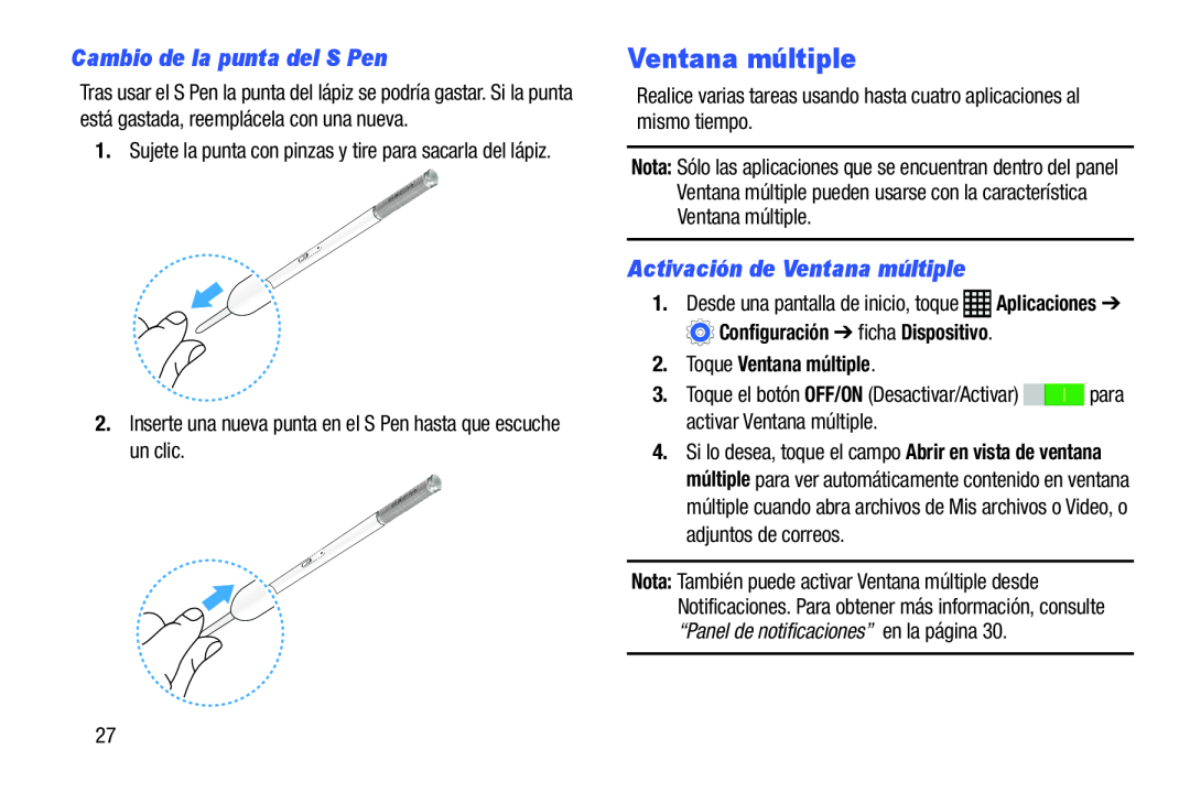 Cambio de la punta del S Pen Galaxy Note Pro 12.2 Wi-Fi