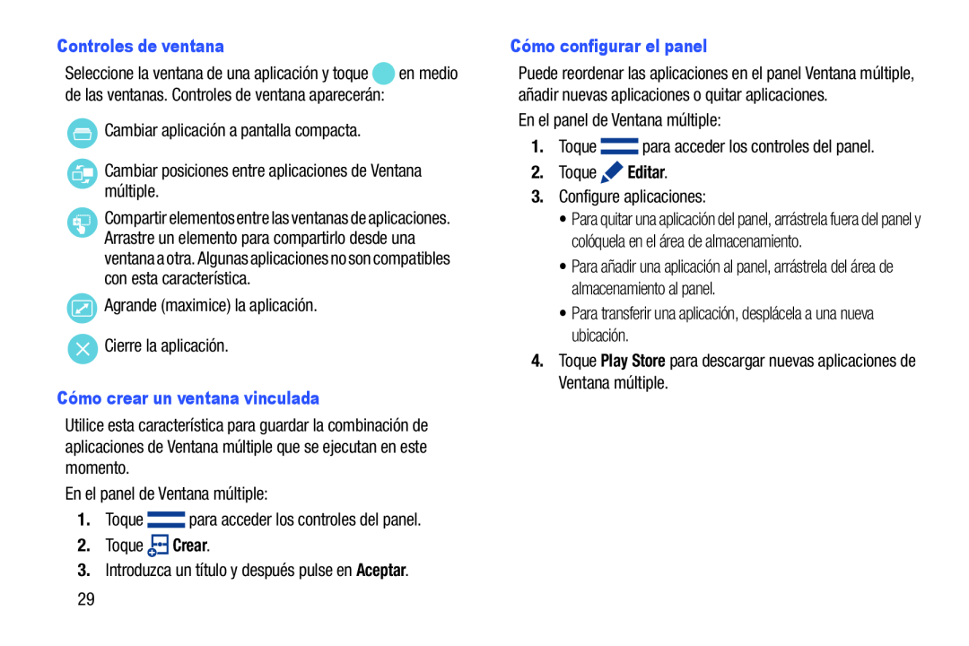 Controles de ventana Galaxy Note Pro 12.2 Wi-Fi