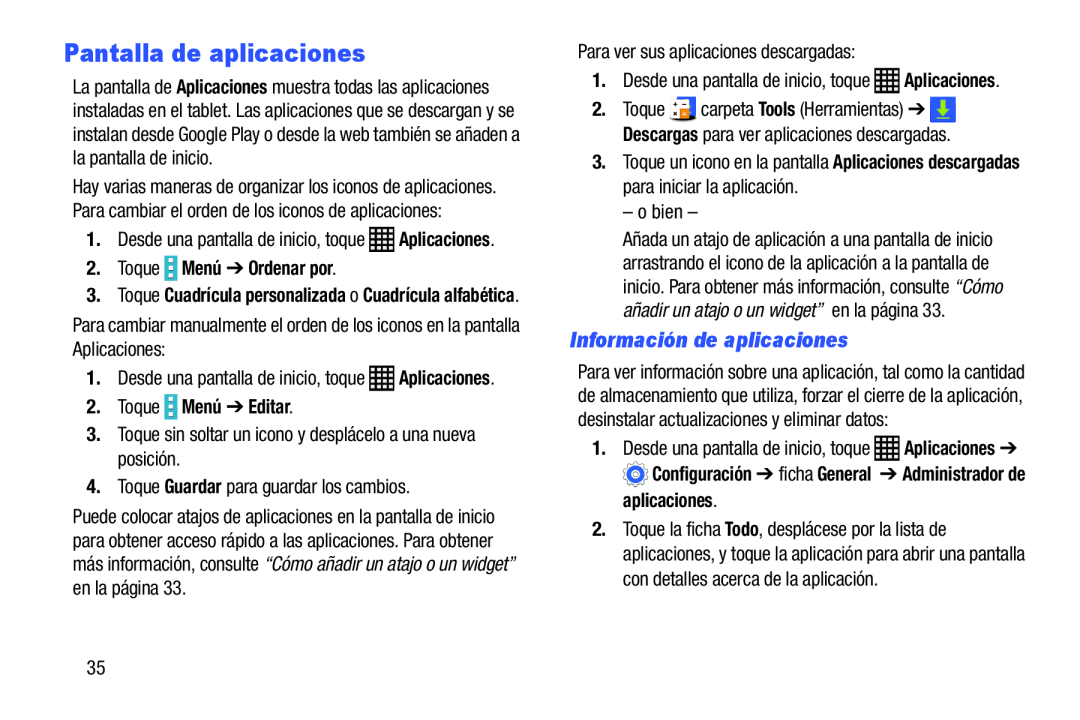 Información de aplicaciones Galaxy Note Pro 12.2 Wi-Fi