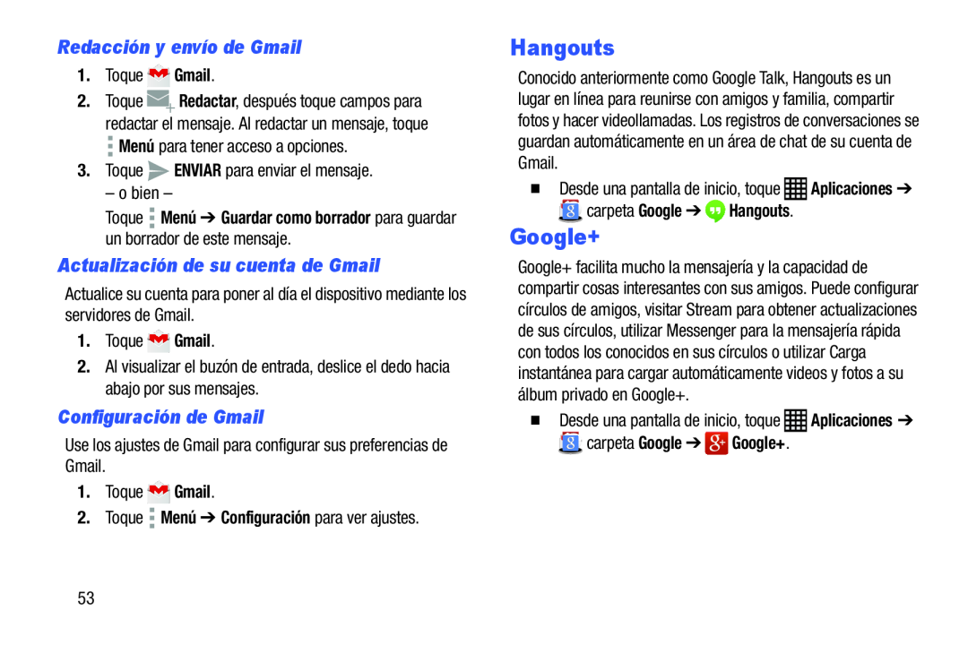 Configuración de Gmail Galaxy Note Pro 12.2 Wi-Fi