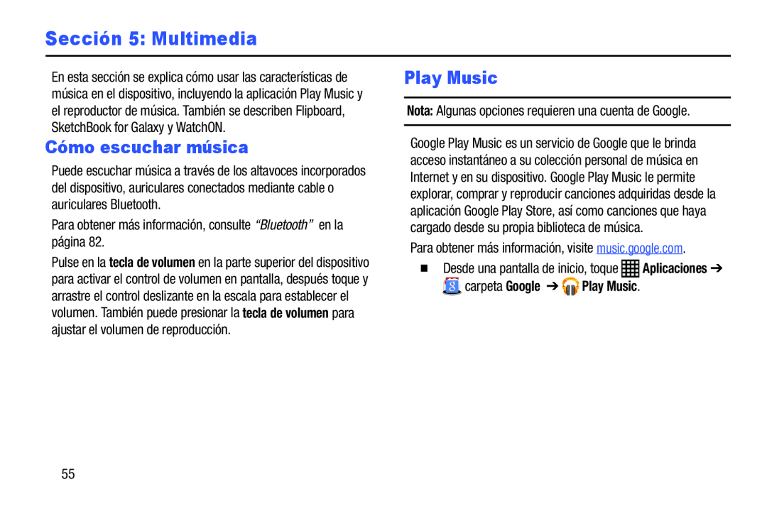 Sección 5: Multimedia Galaxy Note Pro 12.2 Wi-Fi