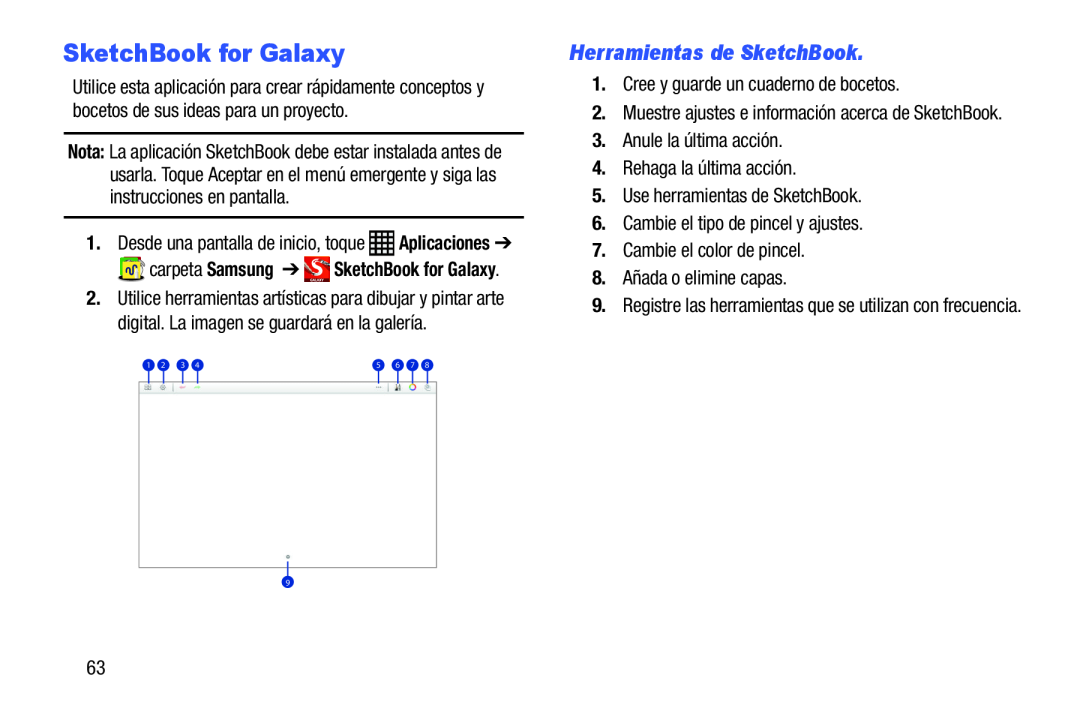 Herramientas de SketchBook Galaxy Note Pro 12.2 Wi-Fi