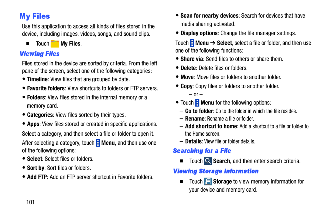 Searching for a File Galaxy Note Pro 12.2 Wi-Fi