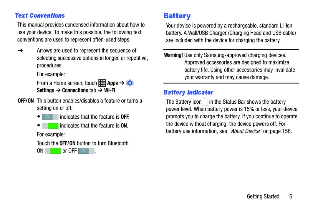 Text Conventions Galaxy Note Pro 12.2 Wi-Fi