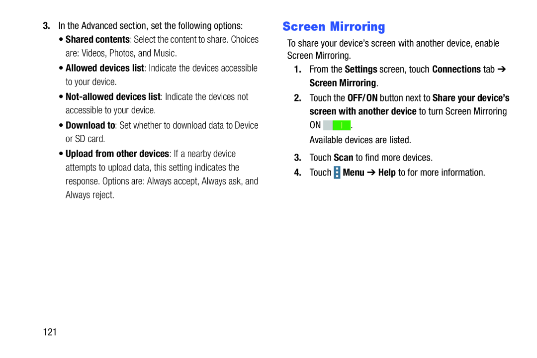 Screen Mirroring Galaxy Note Pro 12.2 Wi-Fi