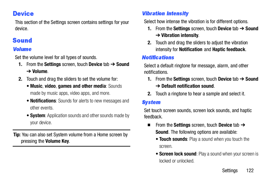 Vibration Intensity Galaxy Note Pro 12.2 Wi-Fi