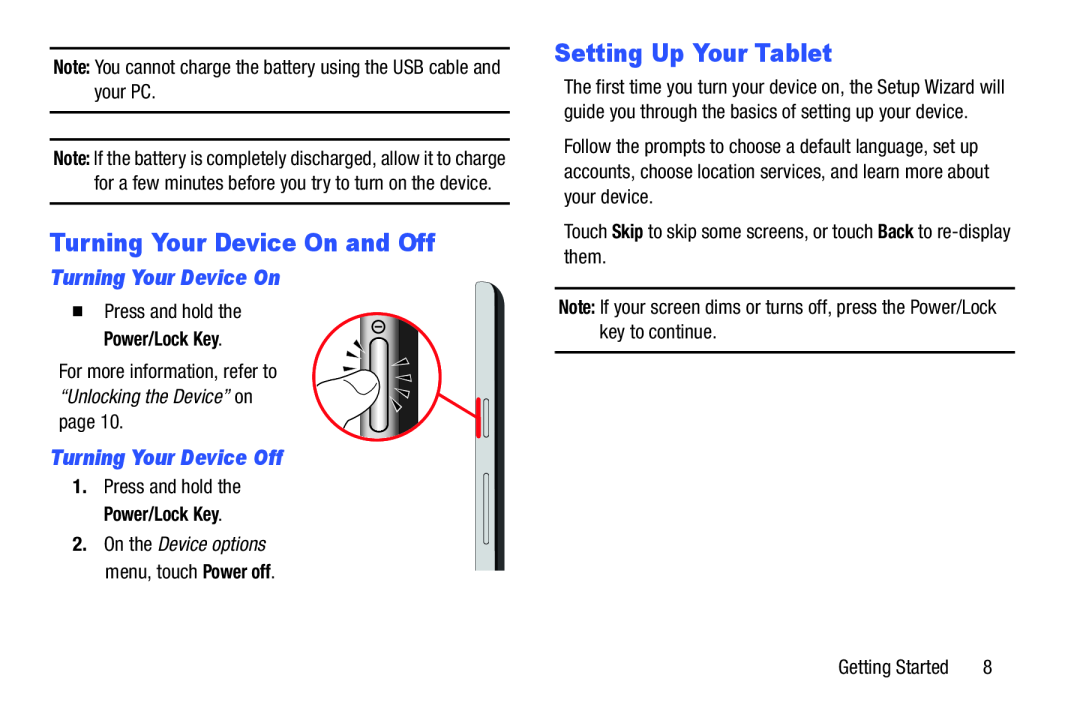 Turning Your Device On Turning Your Device Off