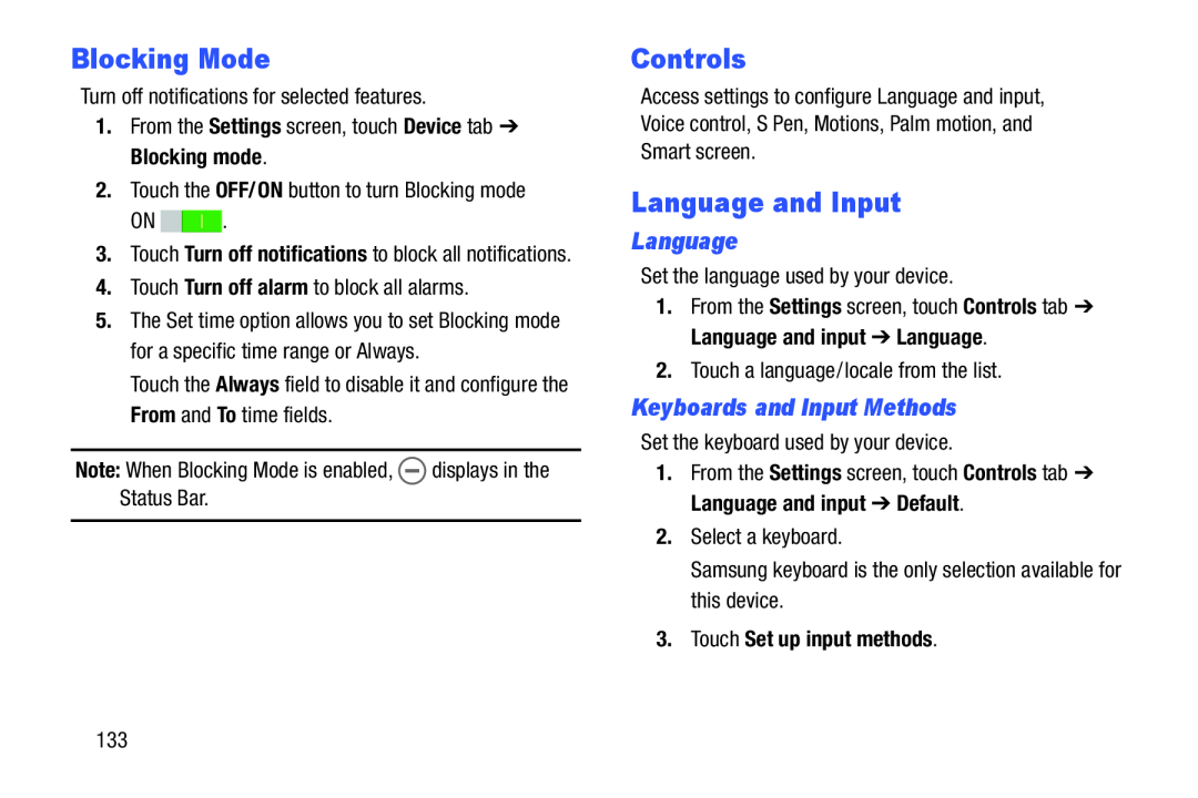 Language and Input Galaxy Note Pro 12.2 Wi-Fi