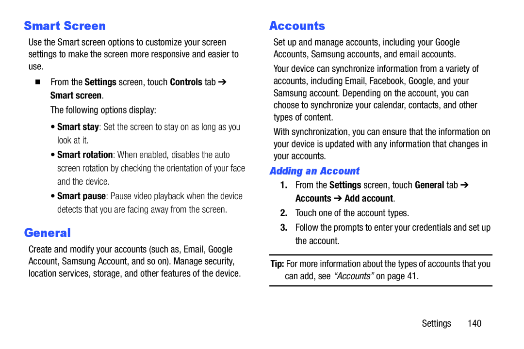 Adding an Account Smart Screen