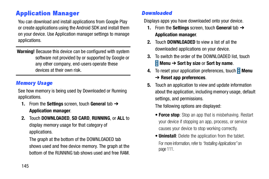 Application Manager Galaxy Note Pro 12.2 Wi-Fi