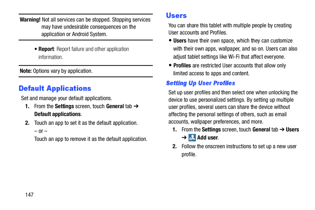 Setting Up User Profiles Default Applications