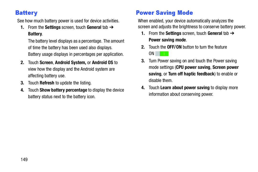 Power Saving Mode Galaxy Note Pro 12.2 Wi-Fi