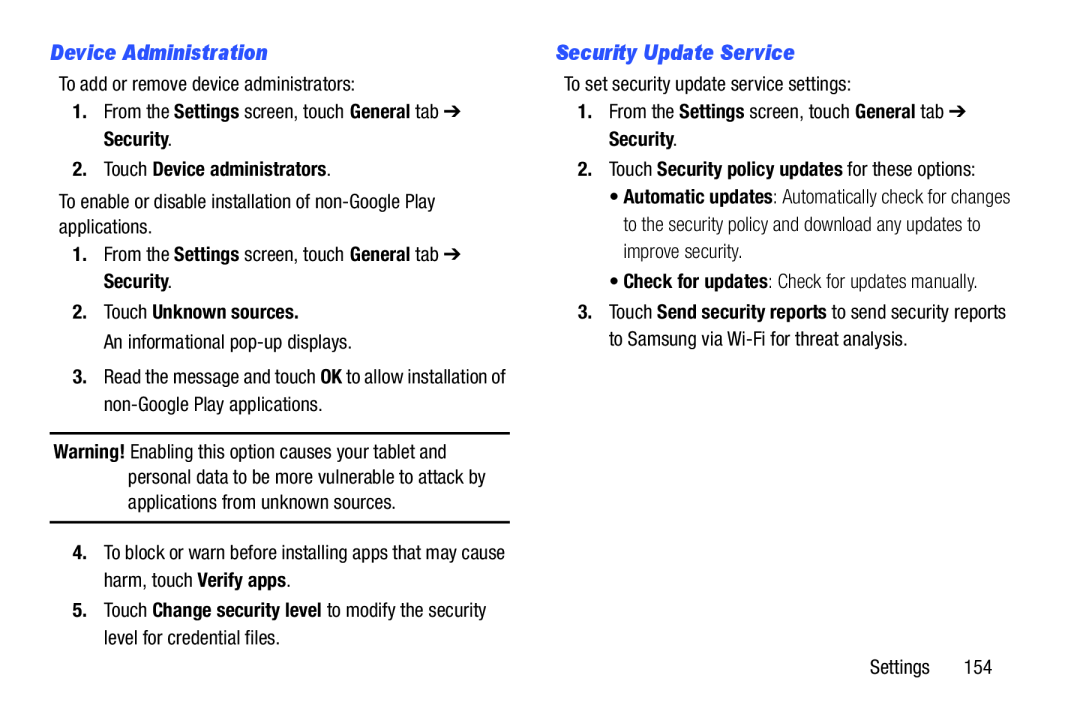 Device Administration Galaxy Note Pro 12.2 Wi-Fi