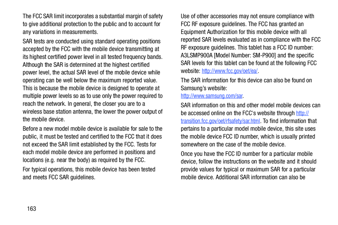 The SAR information for this device can also be found on Samsung’s website: Galaxy Note Pro 12.2 Wi-Fi