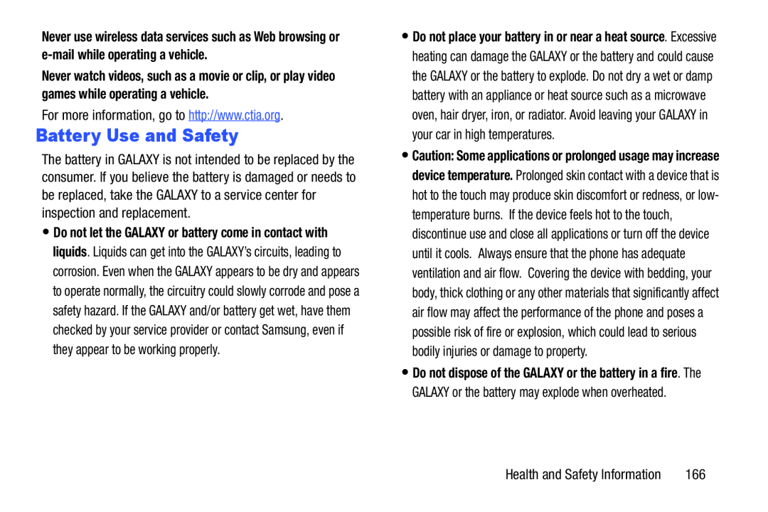 Battery Use and Safety Galaxy Note Pro 12.2 Wi-Fi