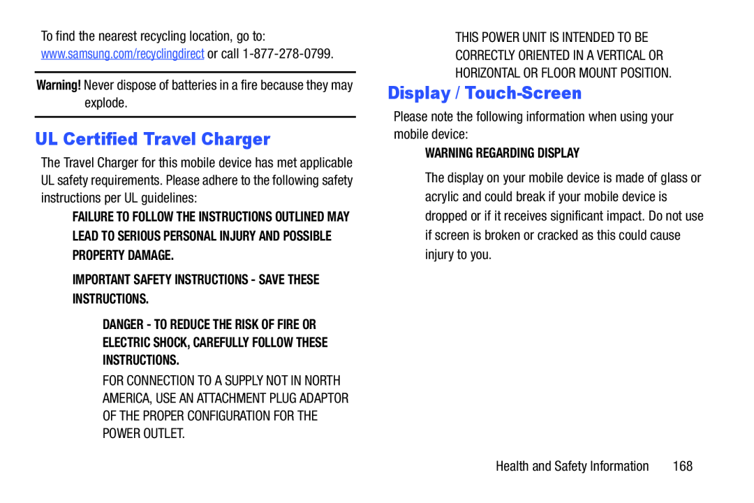 UL Certified Travel Charger Display / Touch-Screen