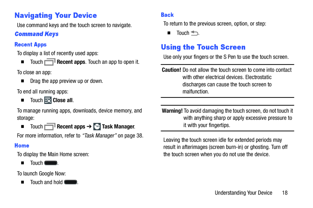 Command Keys Navigating Your Device