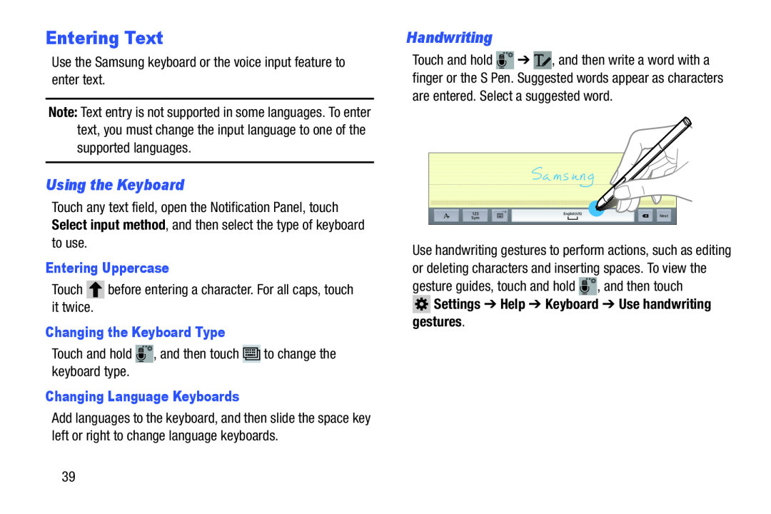 Using the Keyboard Handwriting