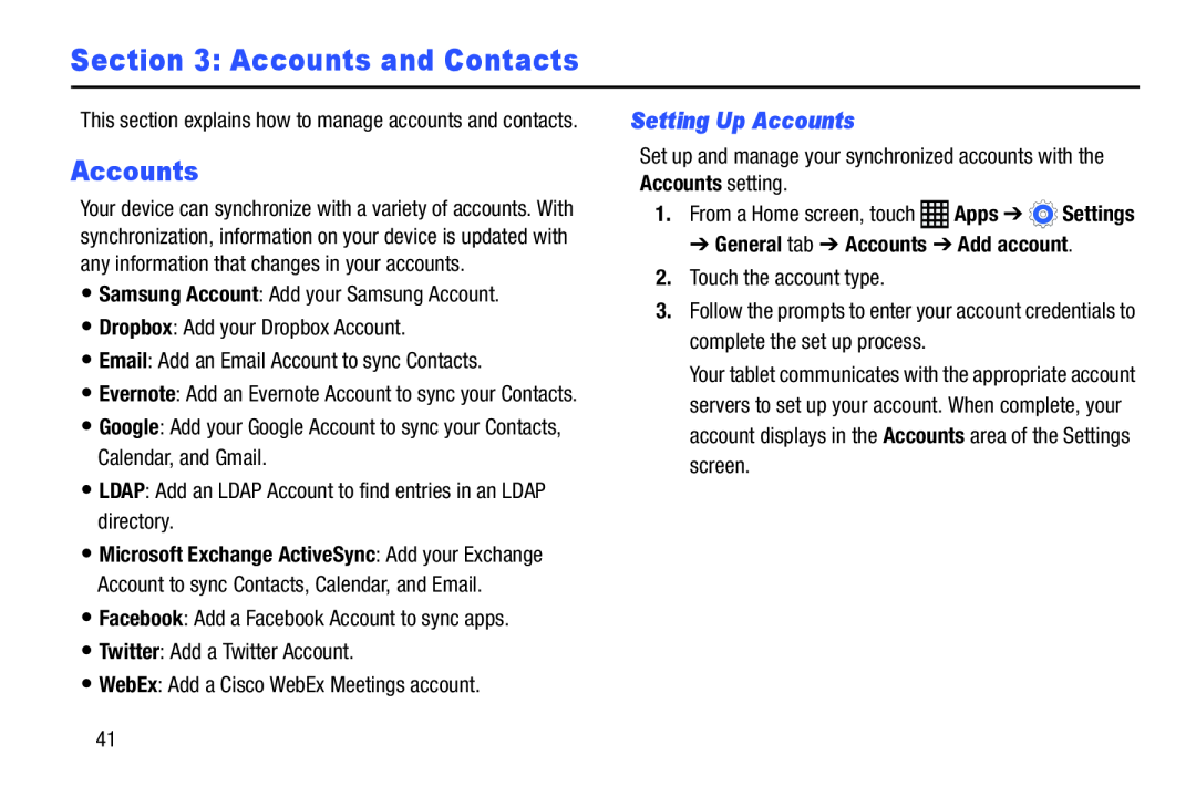 Setting Up Accounts Galaxy Note Pro 12.2 Wi-Fi