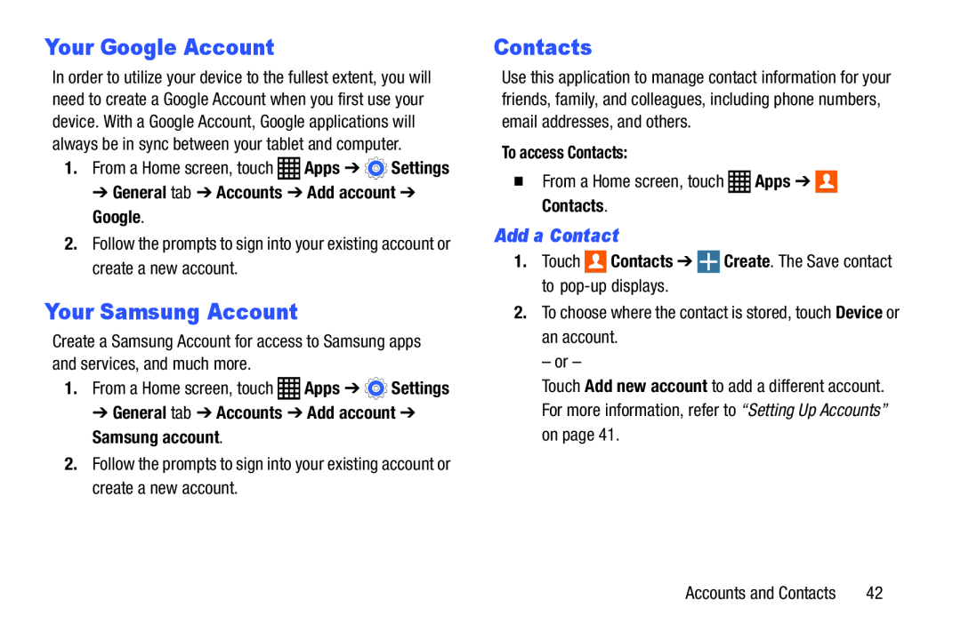 Your Google Account Galaxy Note Pro 12.2 Wi-Fi