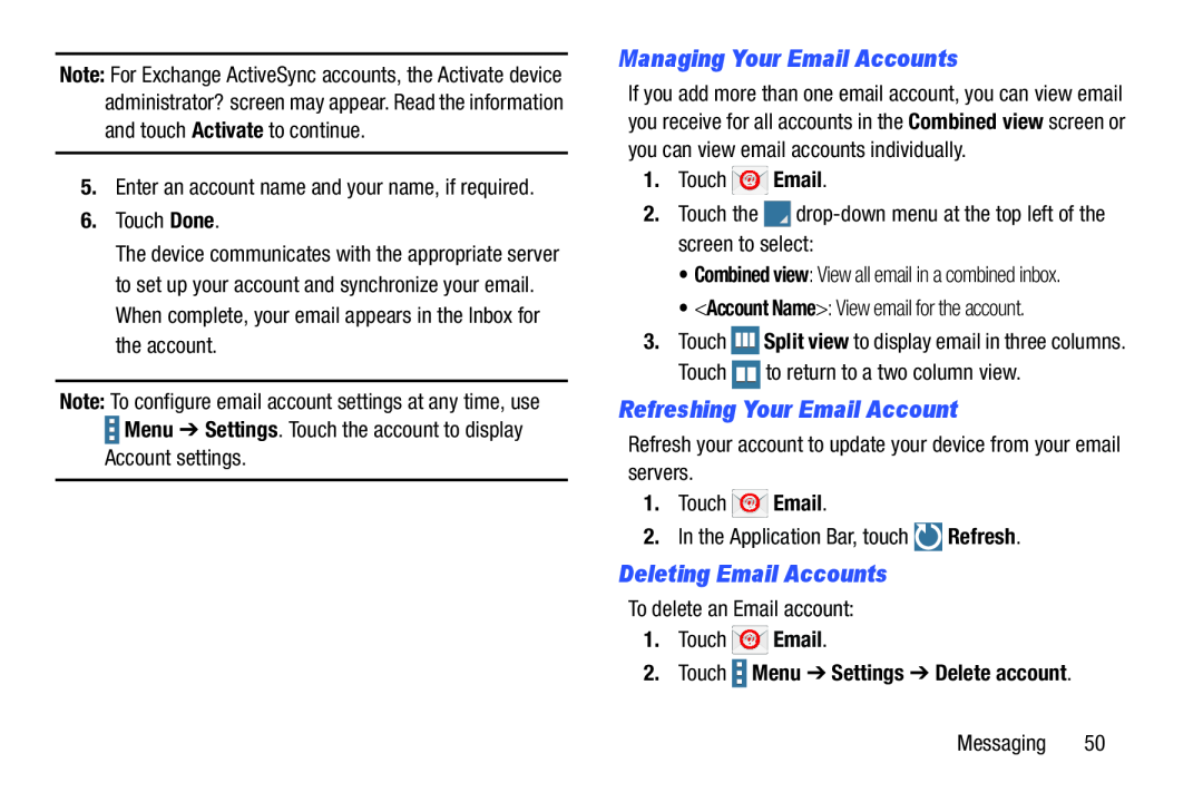 Deleting Email Accounts Galaxy Note Pro 12.2 Wi-Fi