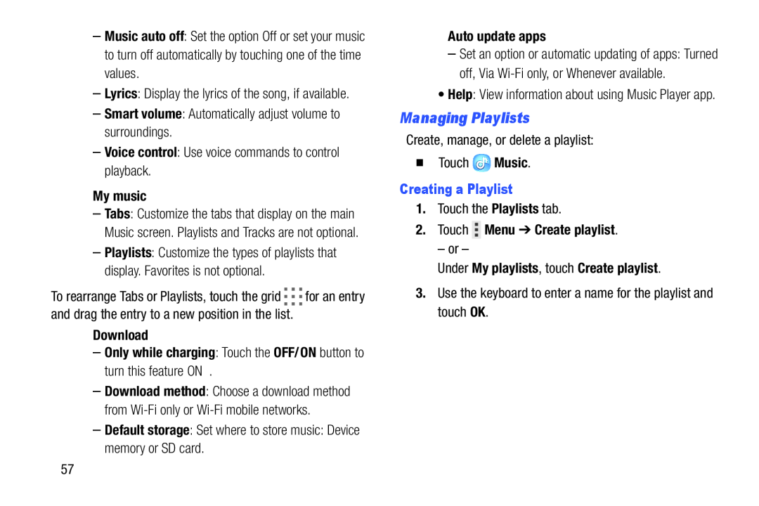 Managing Playlists Galaxy Note Pro 12.2 Wi-Fi