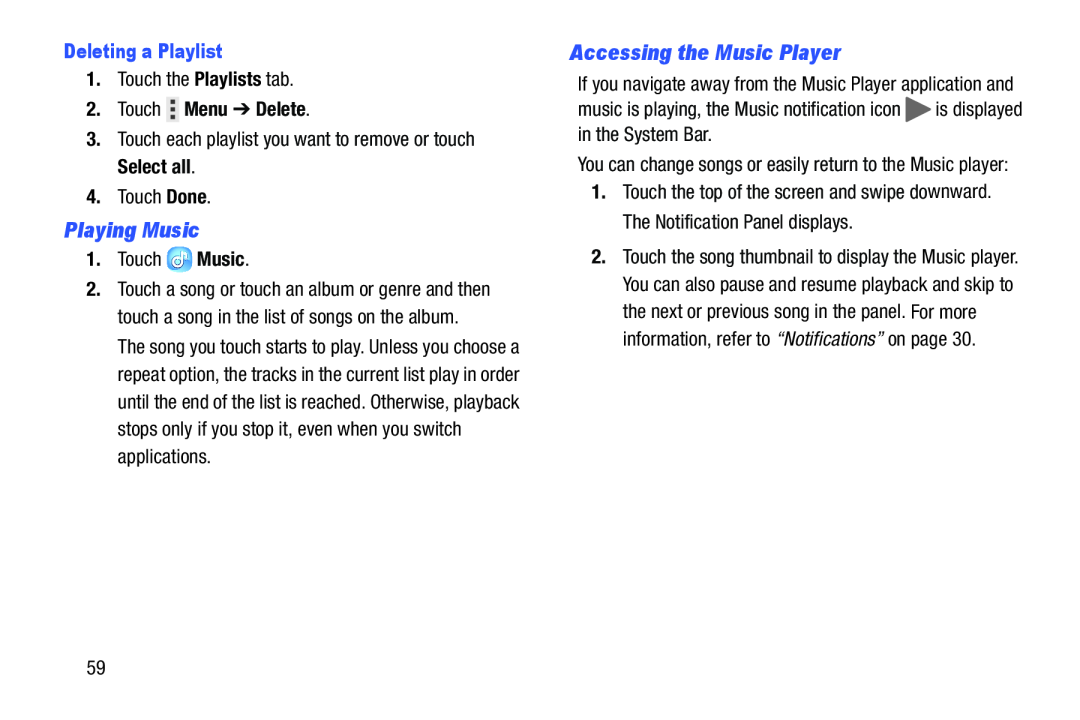 Accessing the Music Player Galaxy Note Pro 12.2 Wi-Fi