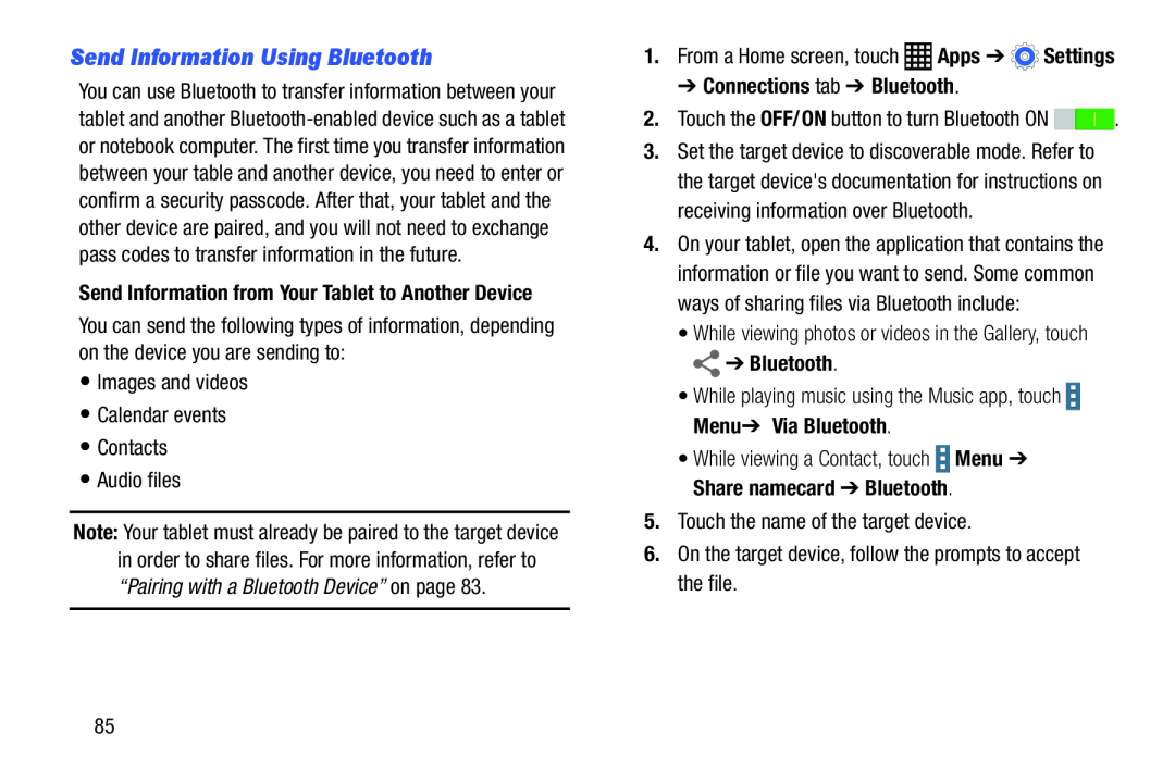 Send Information Using Bluetooth