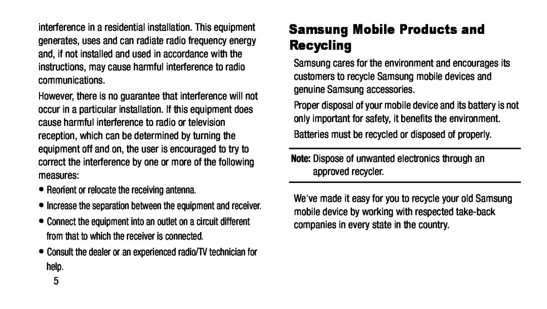 Samsung Mobile Products and Recycling