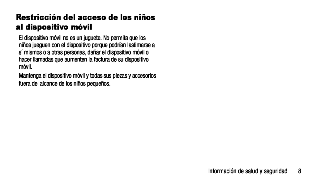 Información de salud y seguridad Galaxy Note Pro 12.1 AT&T