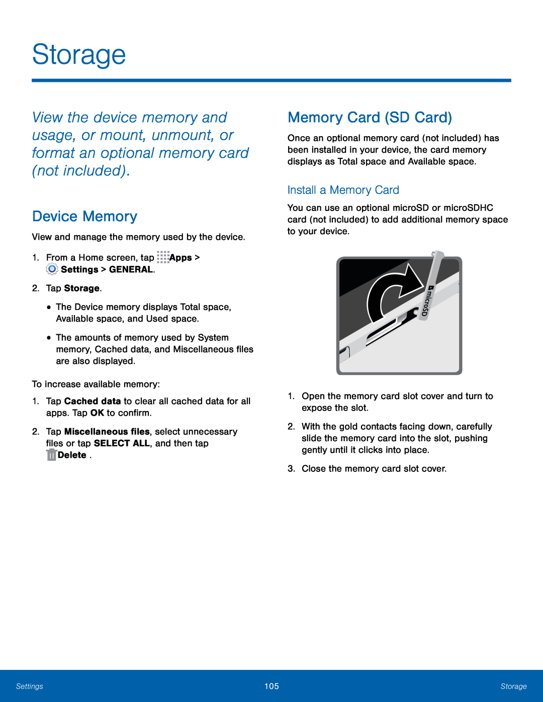 Memory Card (SD Card) Galaxy Note Pro 12.1 AT&T