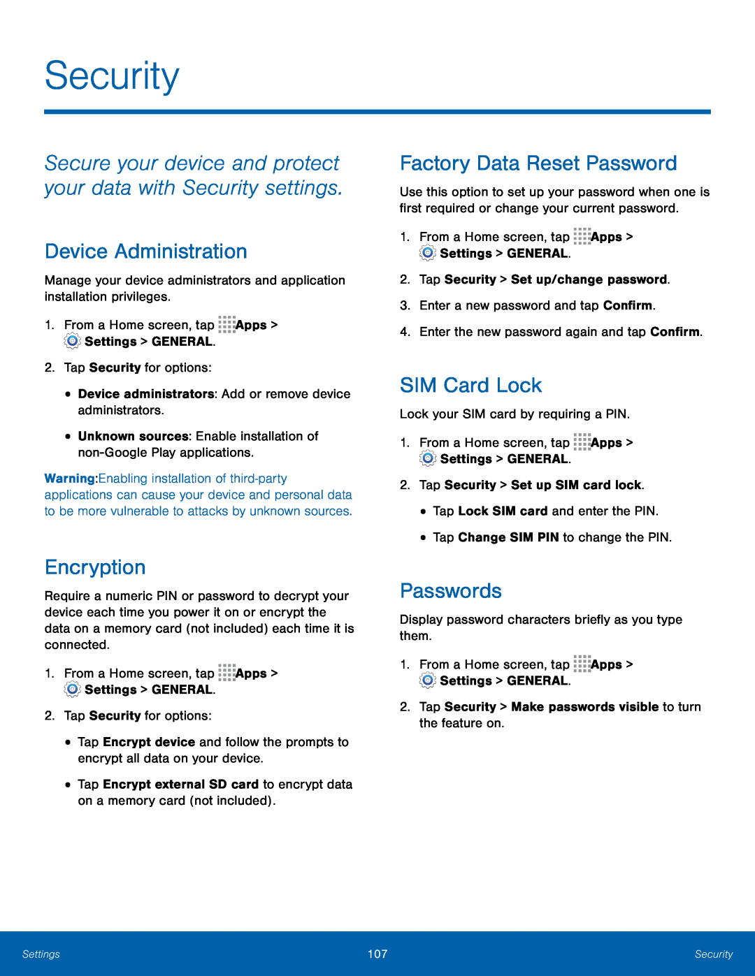 Passwords Galaxy Note Pro 12.1 AT&T