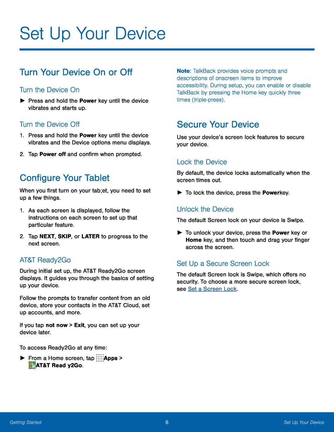 Turn Your Device On or Off Galaxy Note Pro 12.1 AT&T