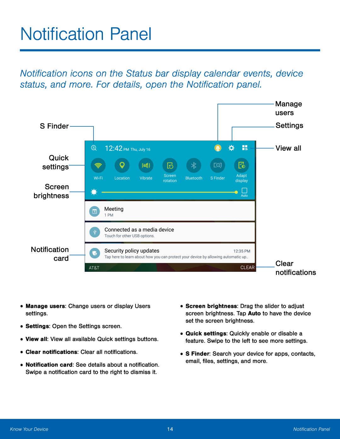 Notification card Galaxy Note Pro 12.1 AT&T