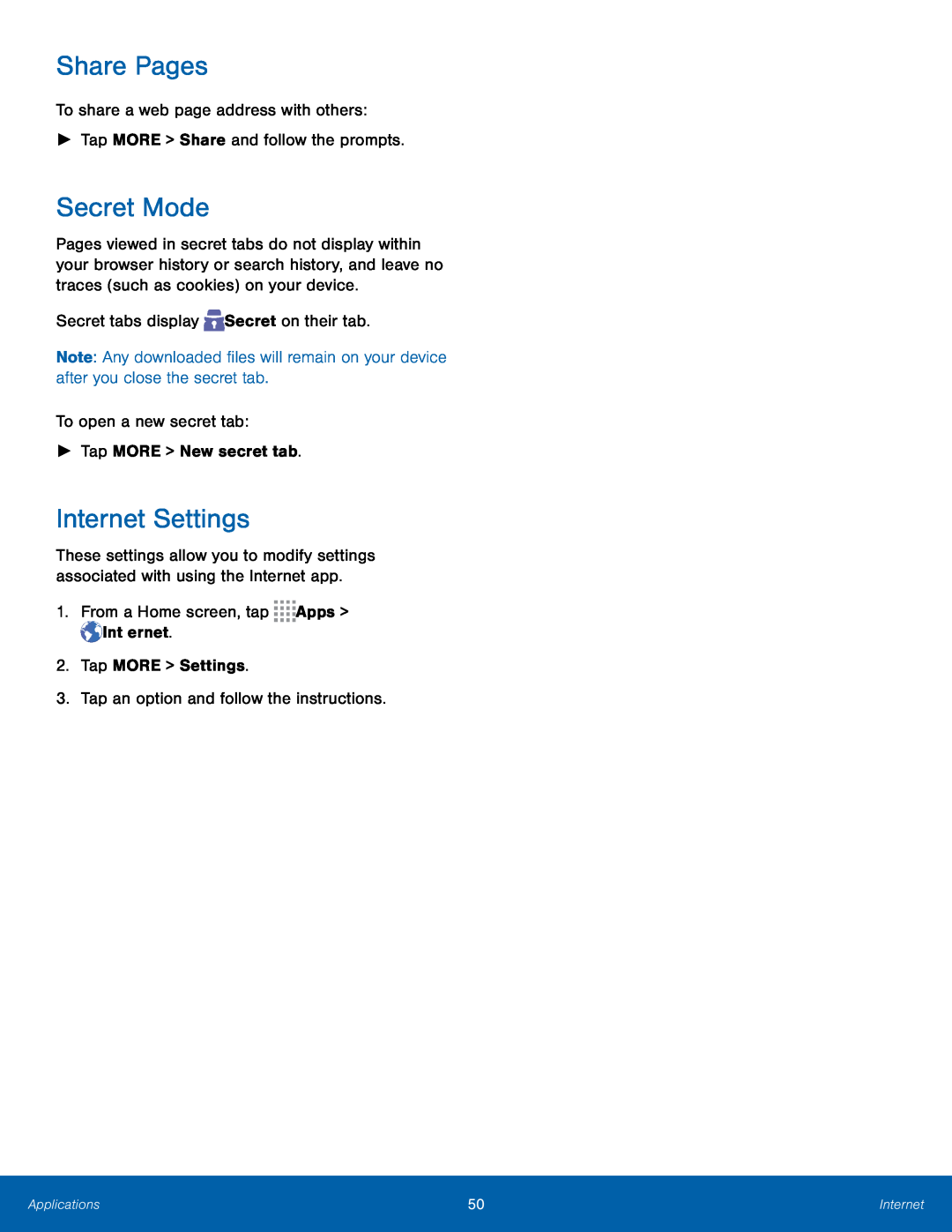 Internet Settings Galaxy Note Pro 12.1 AT&T