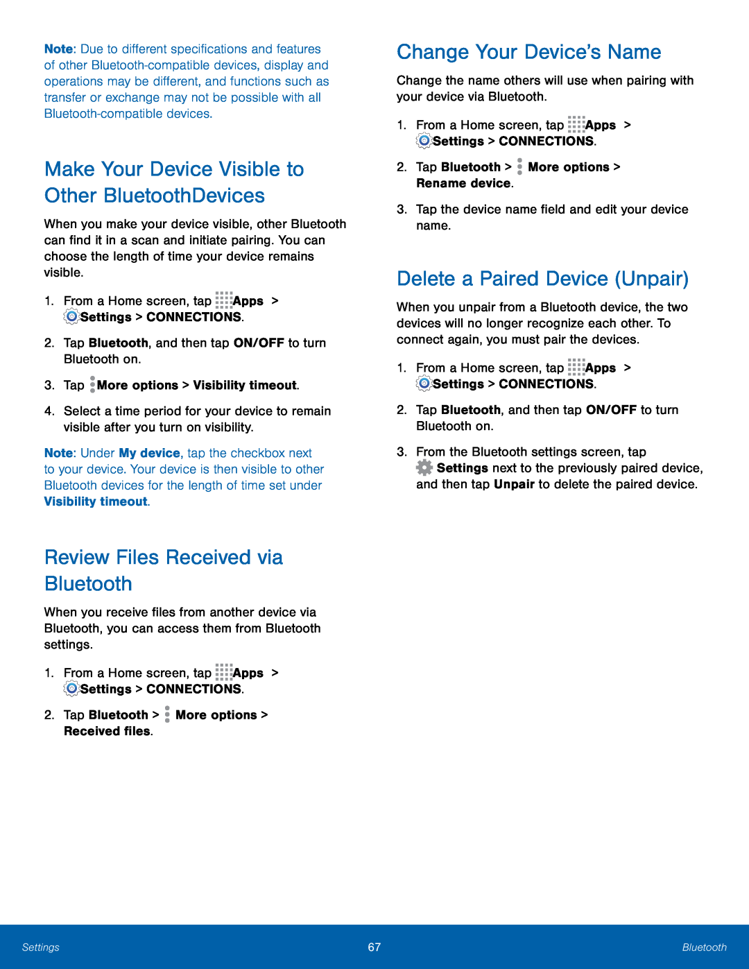 Make Your Device Visible to Other Bluetooth Devices Galaxy Note Pro 12.1 AT&T