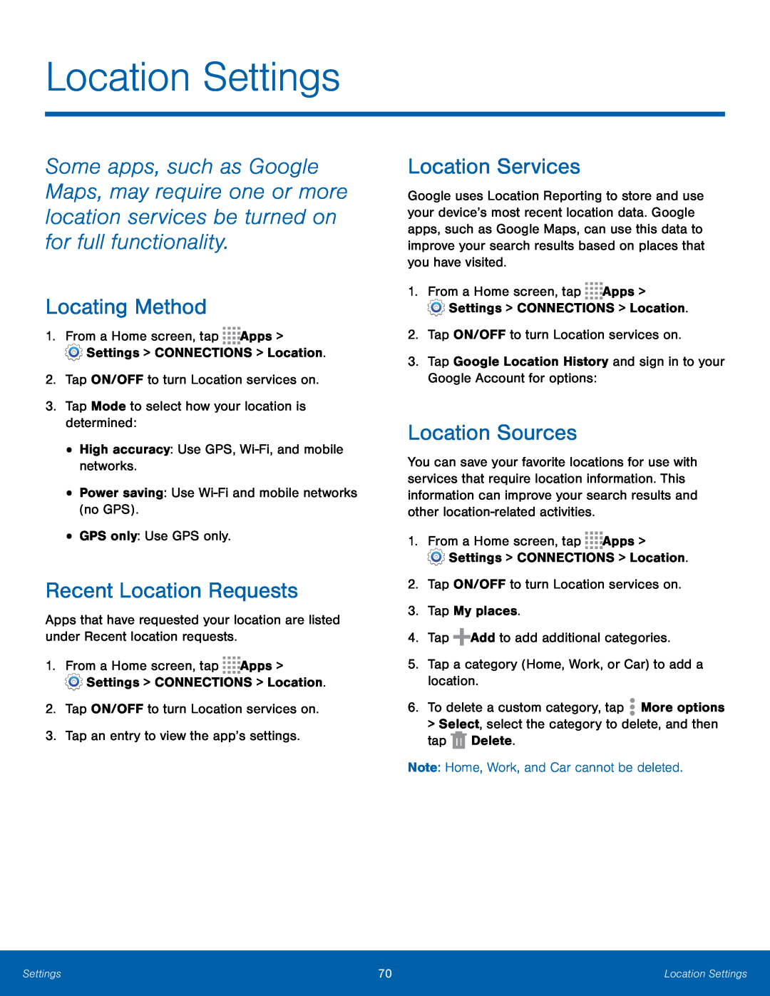 Location Settings Galaxy Note Pro 12.1 AT&T