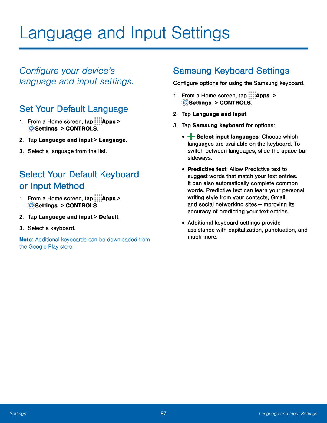 Select Your Default Keyboard or Input Method Galaxy Note Pro 12.1 AT&T