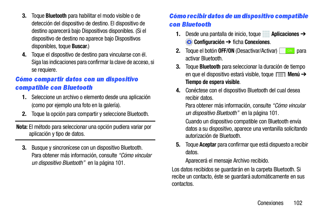 Cómo recibir datos de undispositivo compatible con Bluetooth Galaxy Note 10.1 2014 Edition S-Pen