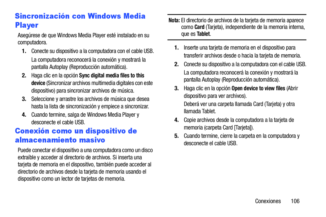 Sincronización con Windows Media Player Galaxy Note 10.0 Wi-Fi