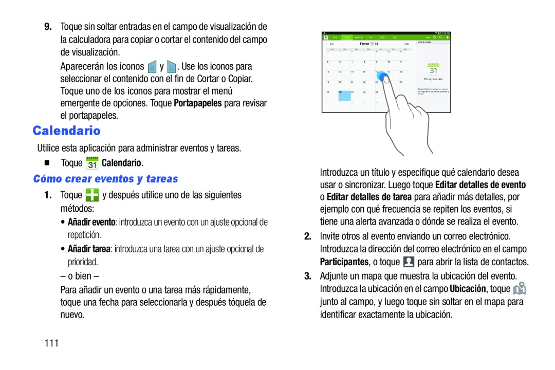 Cómo crear eventos y tareas Galaxy Note 10.0 Wi-Fi