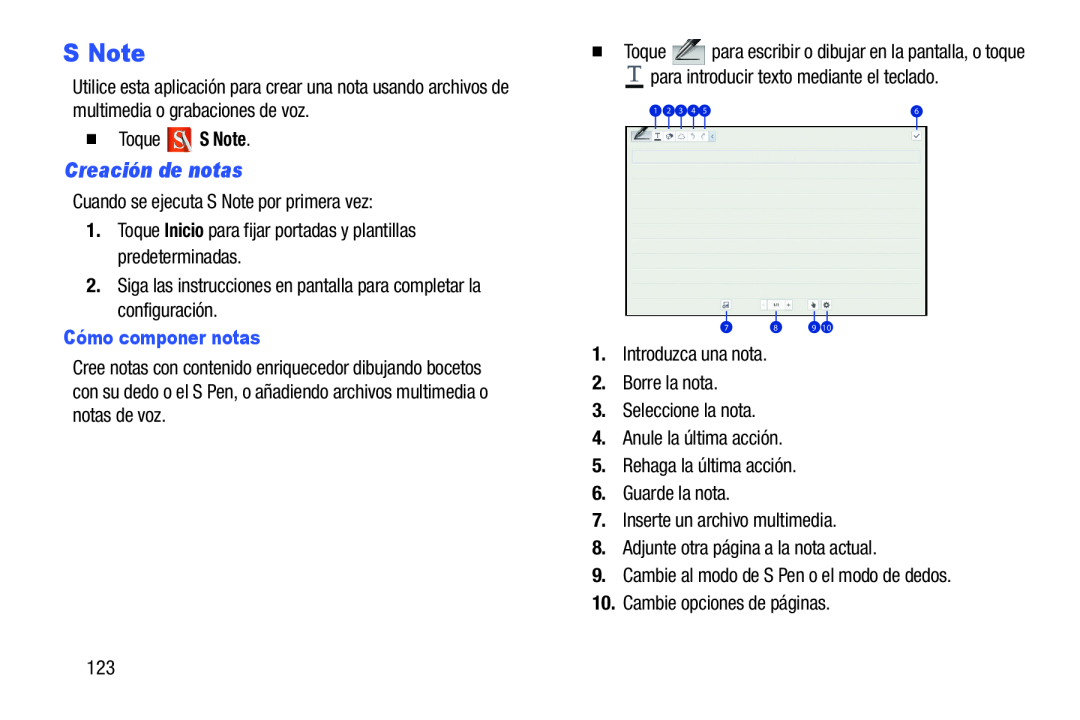 Creación de notas Galaxy Note 10.0 Wi-Fi