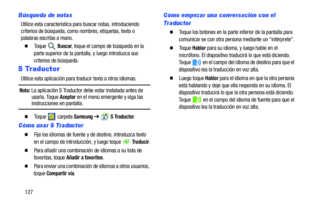 Búsqueda de notas Cómo usar S Traductor