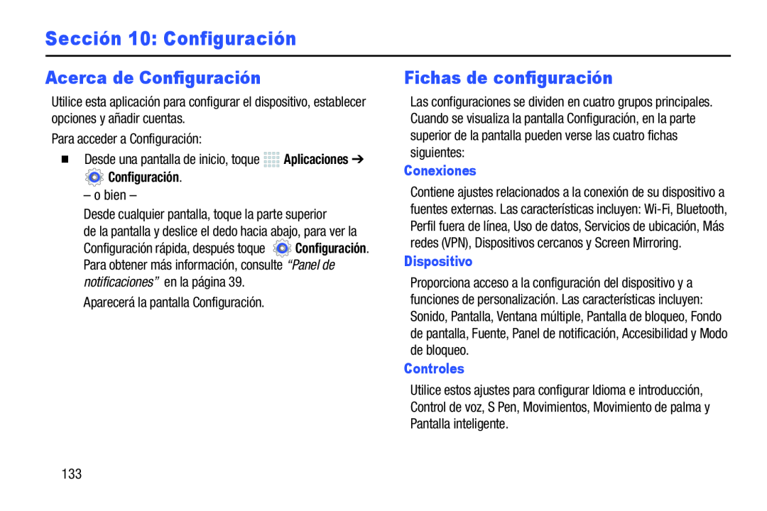 Acerca de Configuración Fichas de configuración