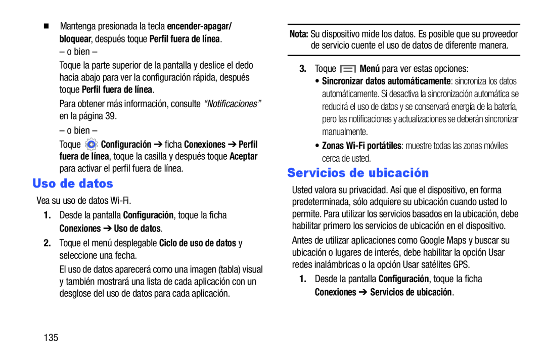 Servicios de ubicación Galaxy Note 10.0 Wi-Fi