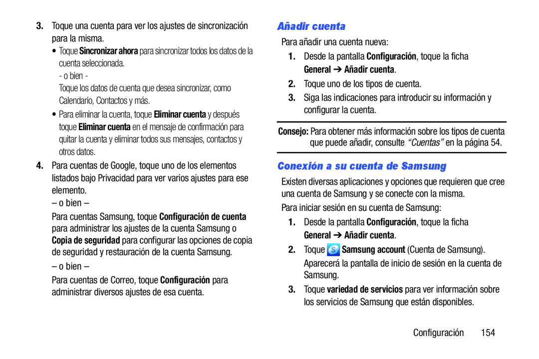 Añadir cuenta Galaxy Note 10.0 Wi-Fi