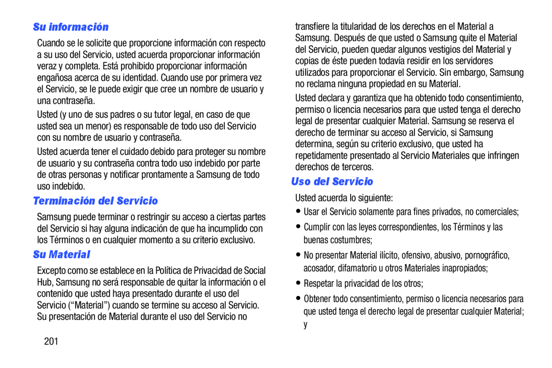 Terminación del Servicio Galaxy Note 10.0 Wi-Fi