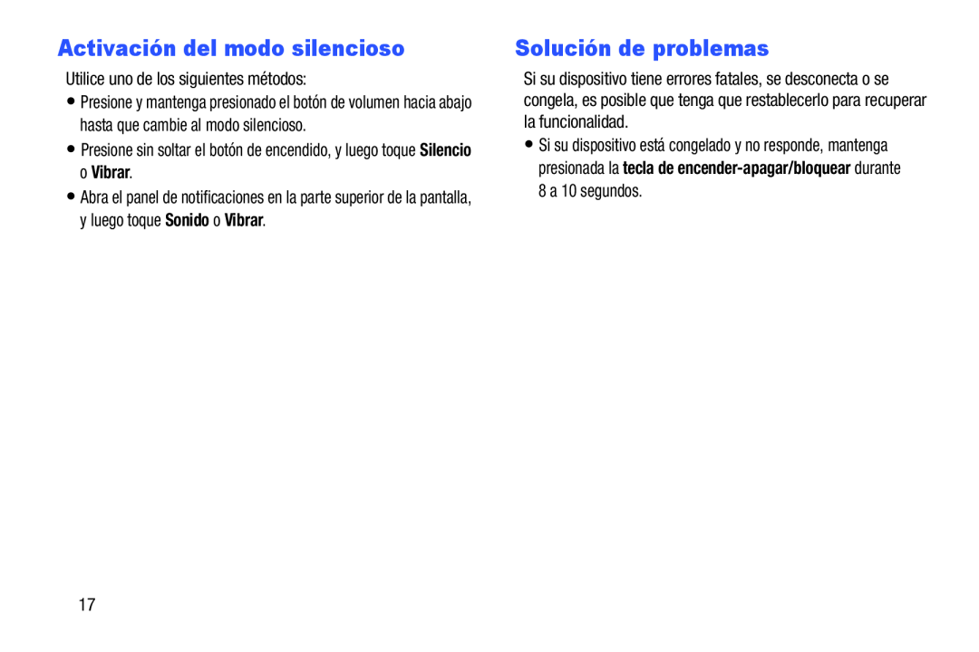 Activación del modo silencioso Solución de problemas