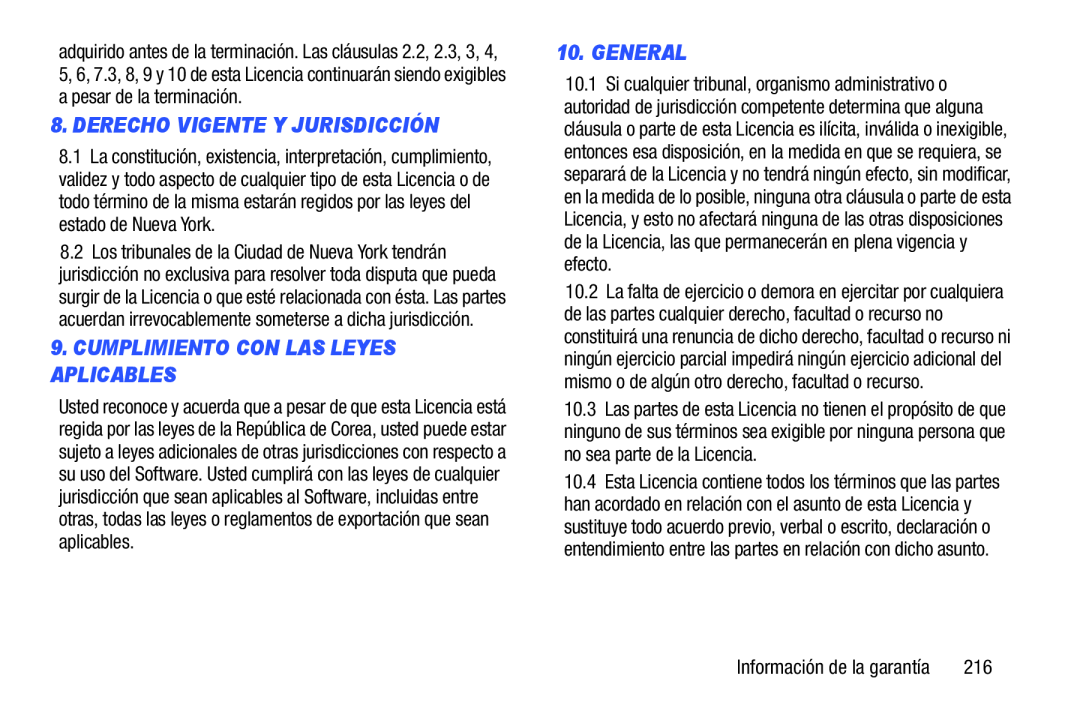 8.DERECHO VIGENTE Y JURISDICCIÓN Galaxy Note 10.0 Wi-Fi